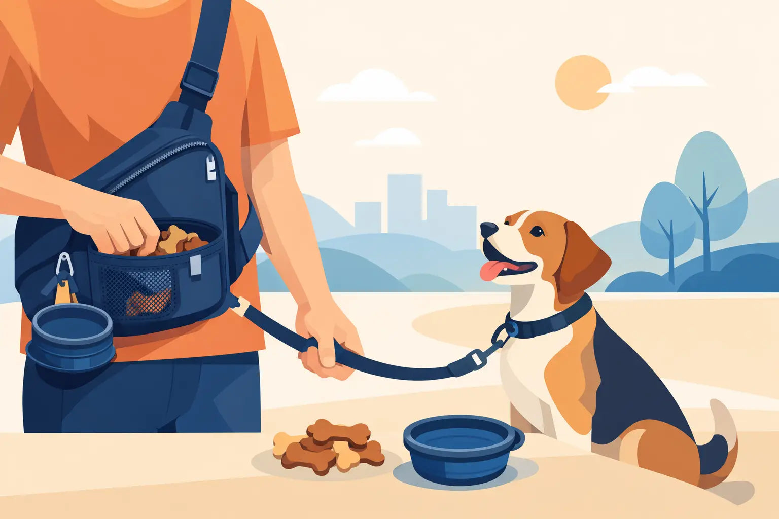 Cross Body Dog Walking Bags With Treat Pouches