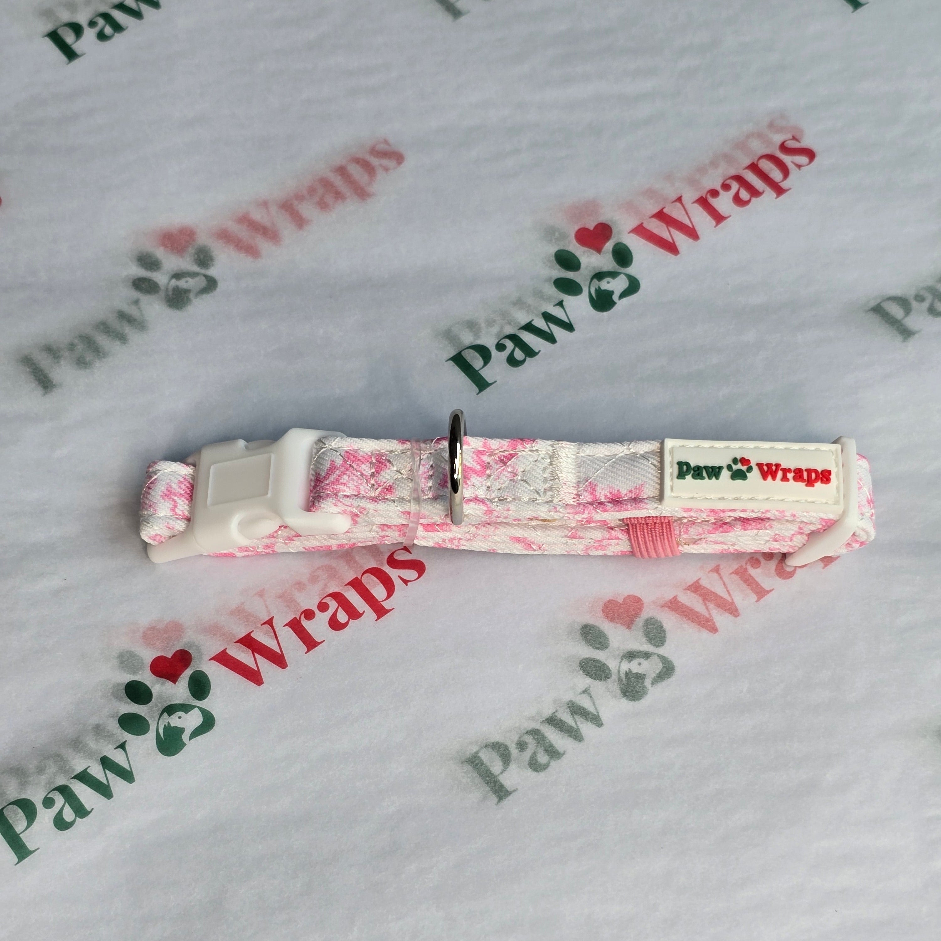 Pink and White Toile de Jouy Dog Collar