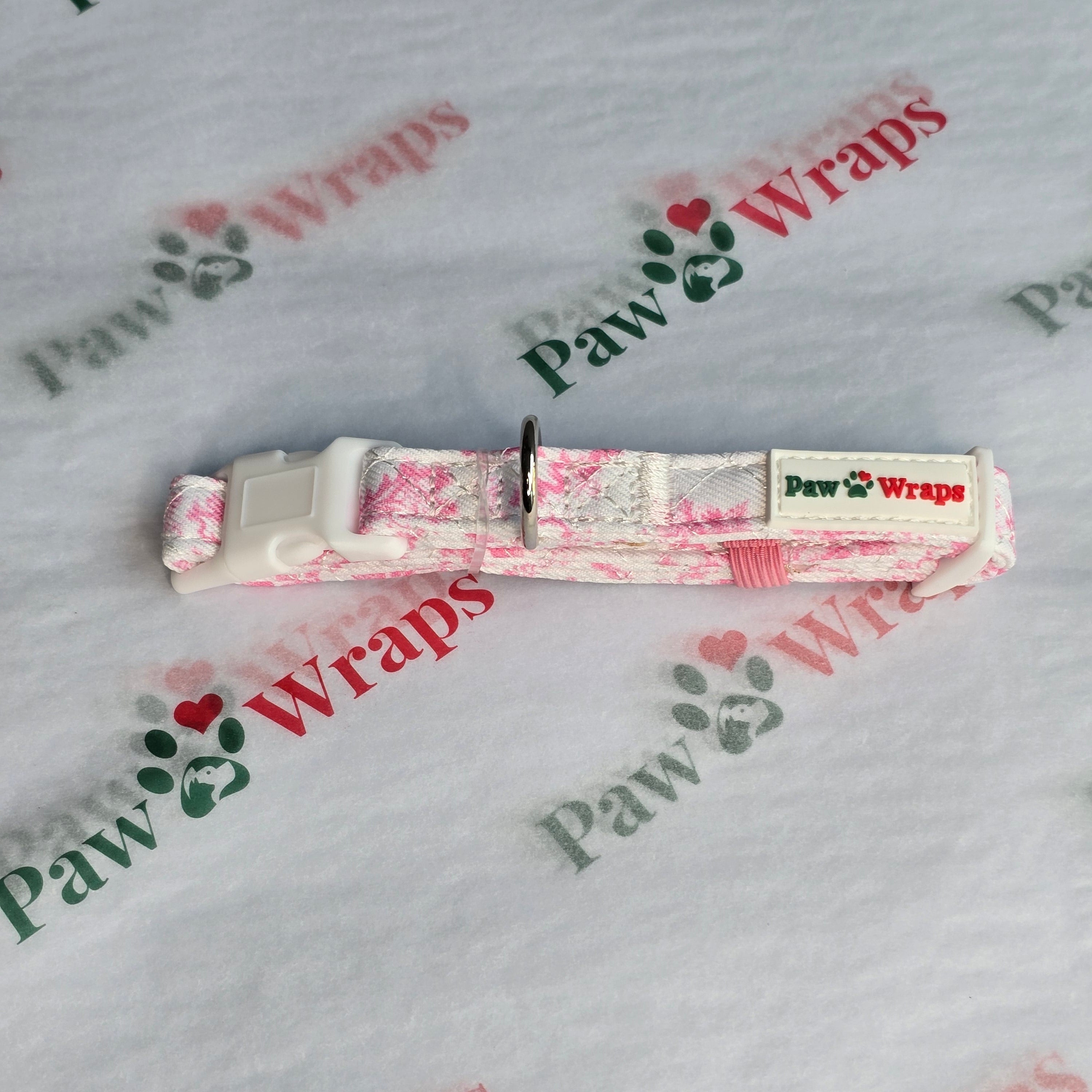 Pink and White Toile de Jouy Dog Collar