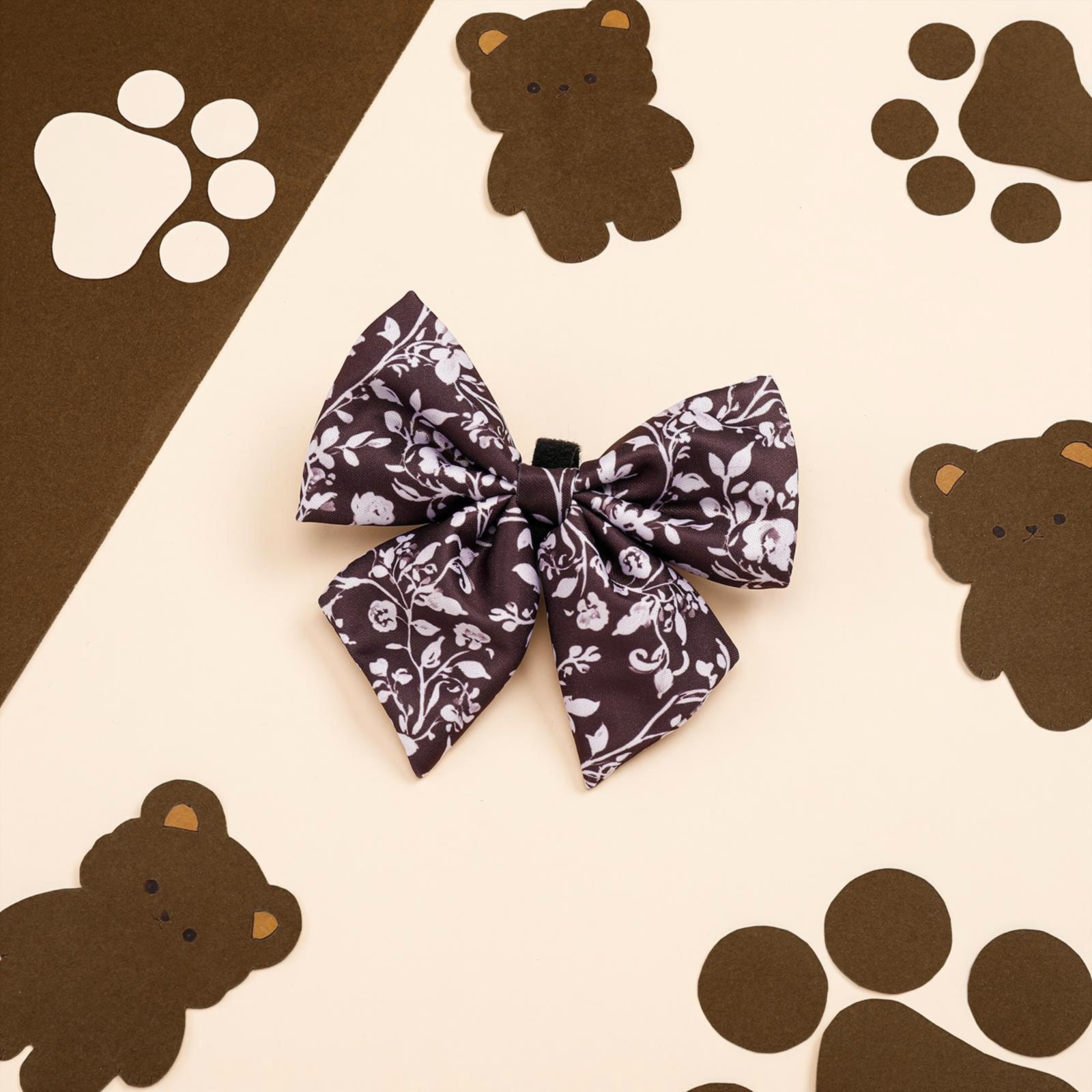 Paw Wraps Chocolate Floral Dog Sailor Bow