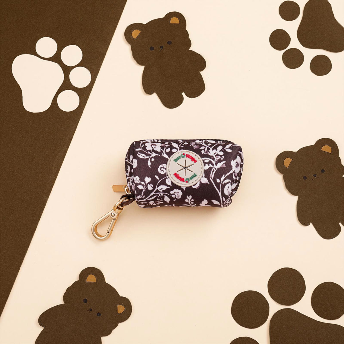 Paw Wraps Poop Bag Holder Choco Teddy Floral Poop Bag Holder