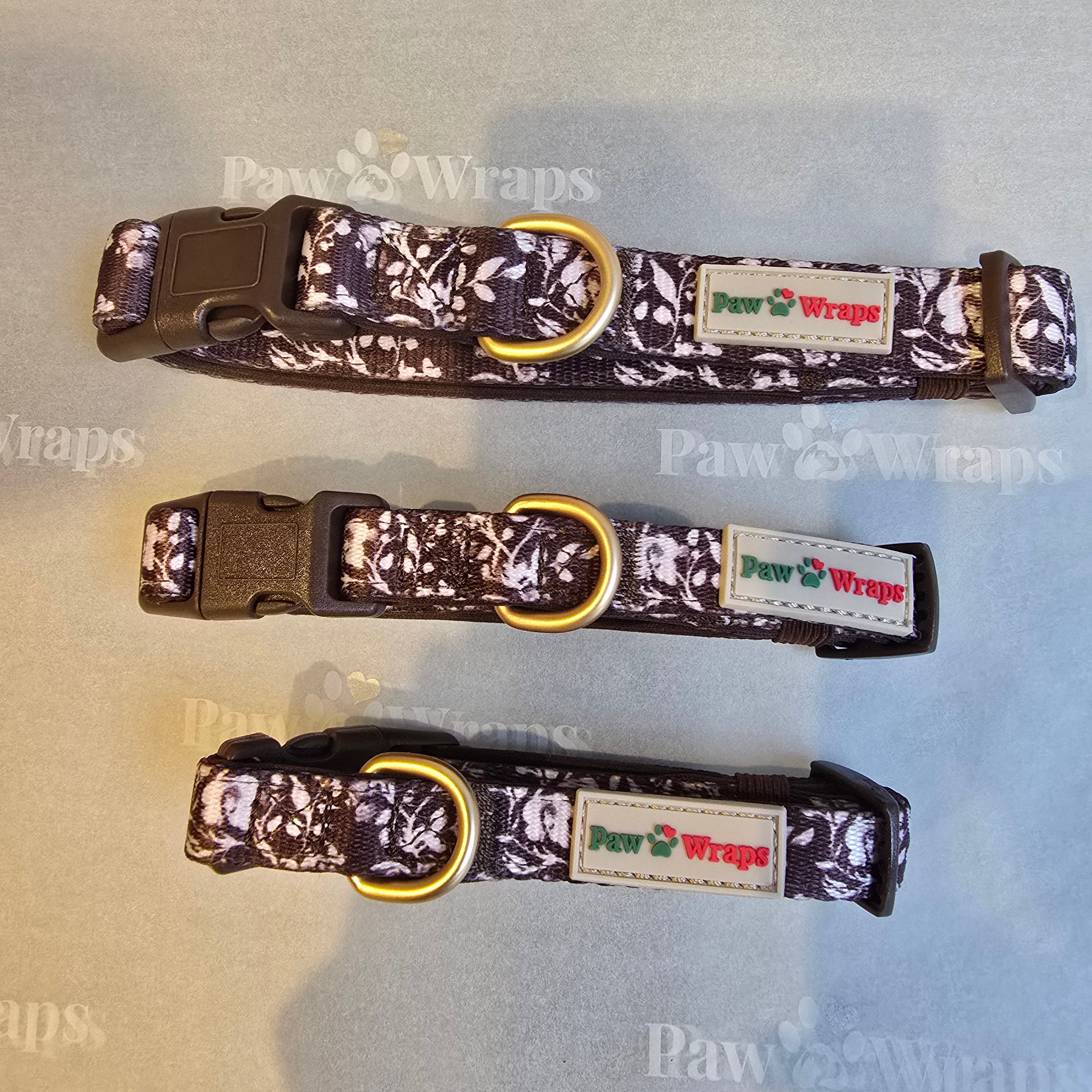 Paw Wraps Dog Collar XS Choco Teddy Floral Dog Collar