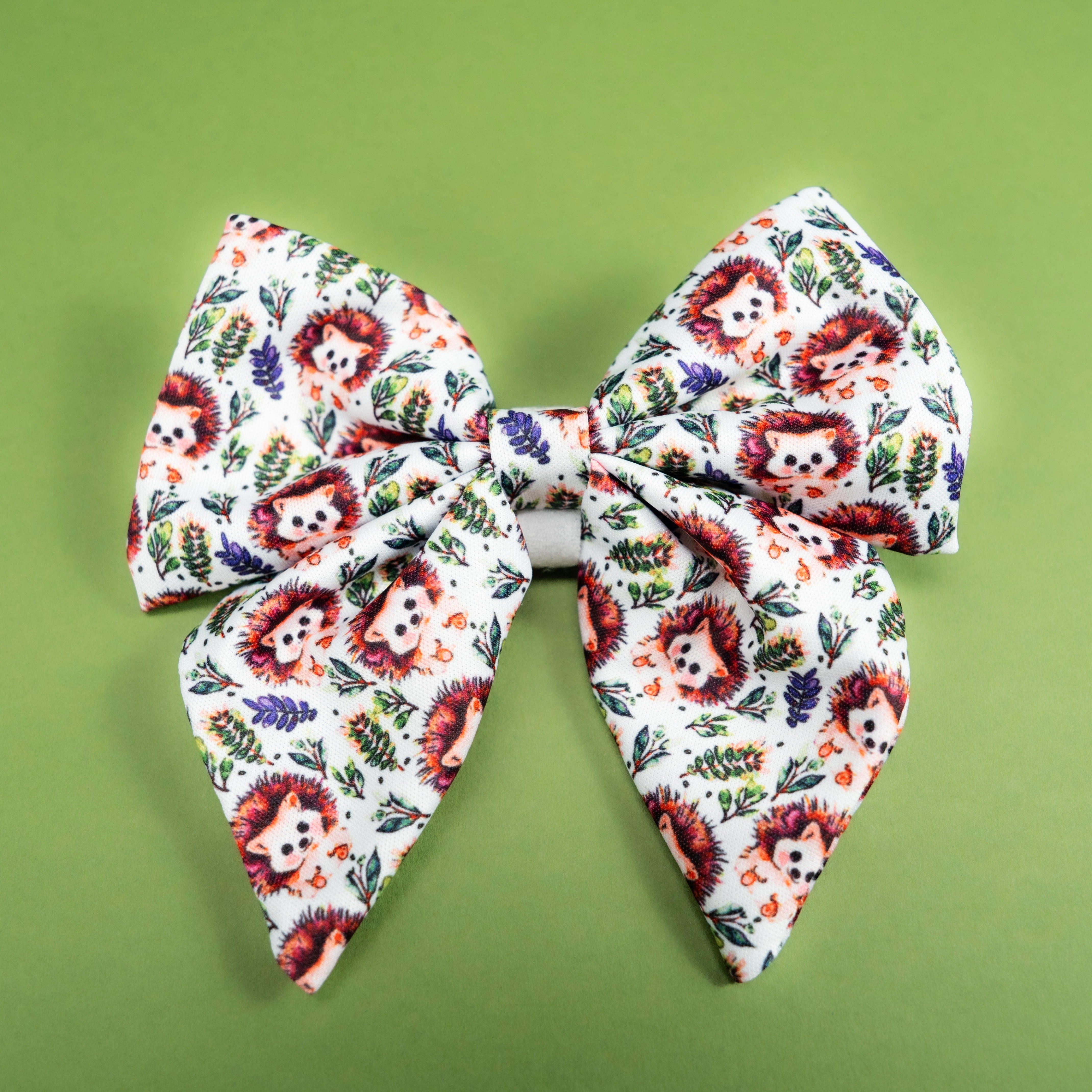 Cute hedgehog print dog bow tie for stylish puppy accessories