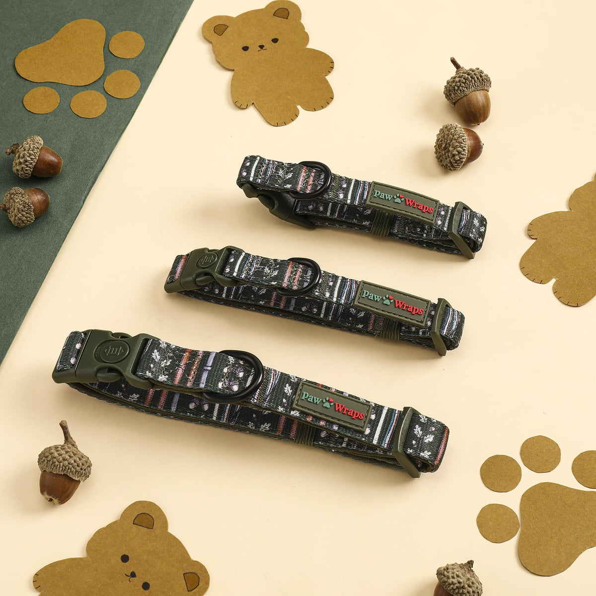 Paw Wraps Dog Collar XS Forest Teddy Nutkin Dog Collar