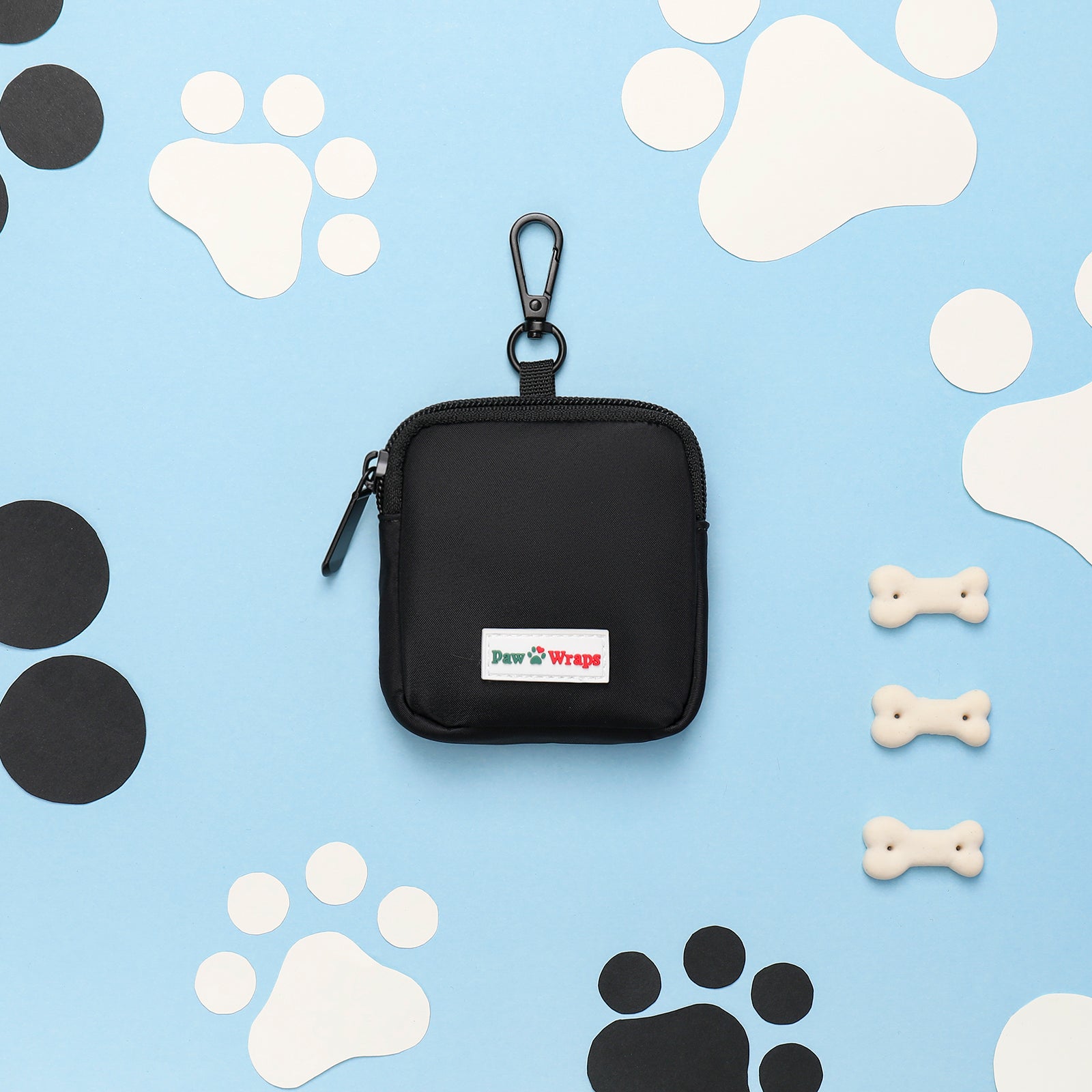 Paw Wraps Dog Treats Pouch black Treats pouch with zip