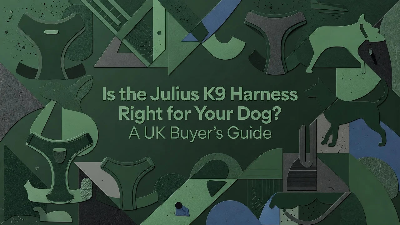Professional header image for comparison analysis: Is the Julius K9 Harness Right for Your Dog? A UK Buyer's...