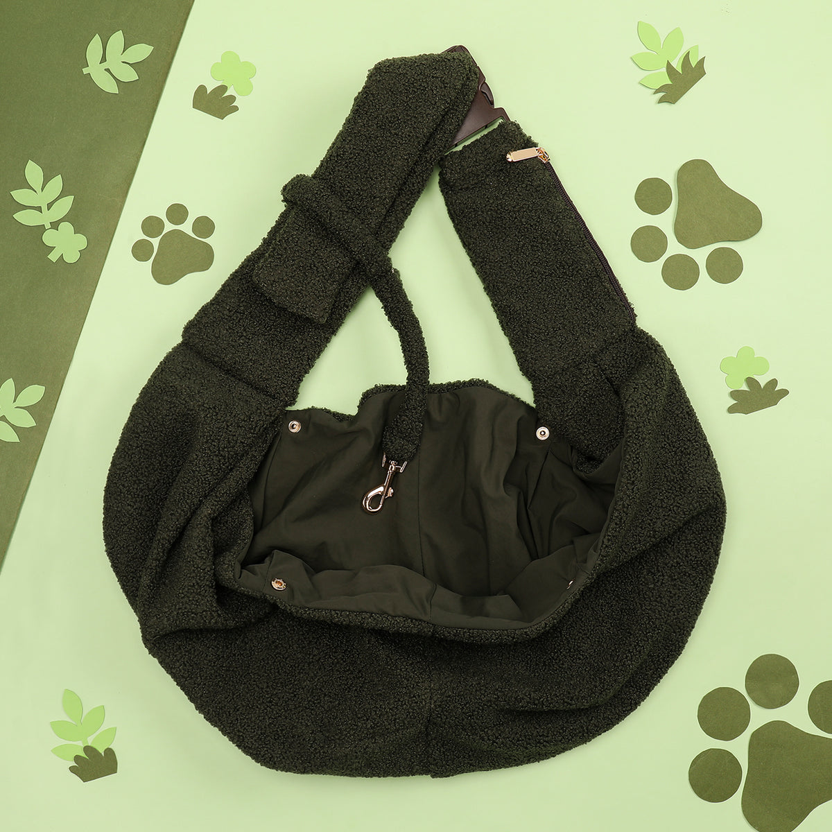Paw Wraps Dog Puppy Sling Carrier Forest Teddy Fur Dog Puppy Sling