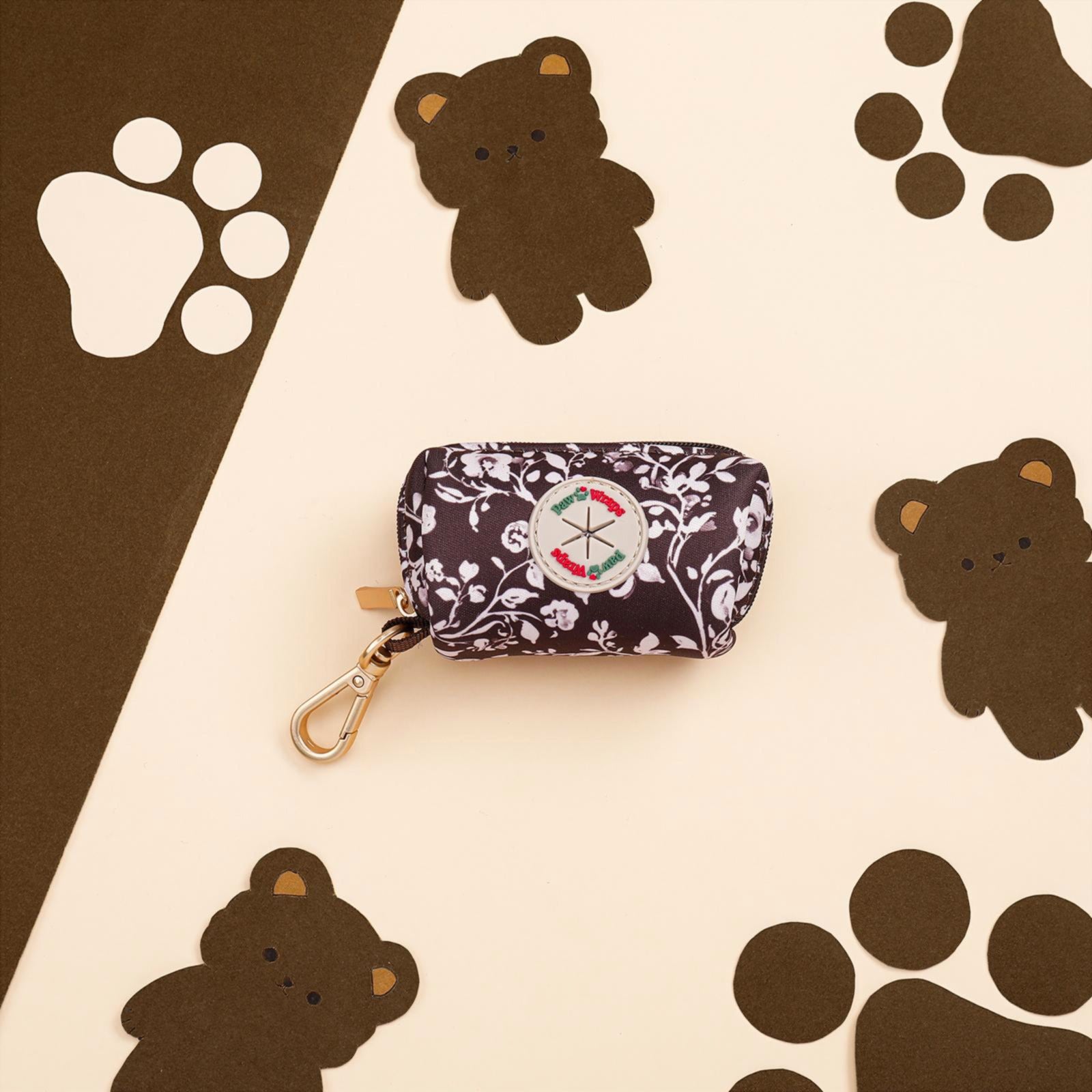 Paw Wraps Poop Bag Holder Choco Teddy Floral Poop Bag Holder