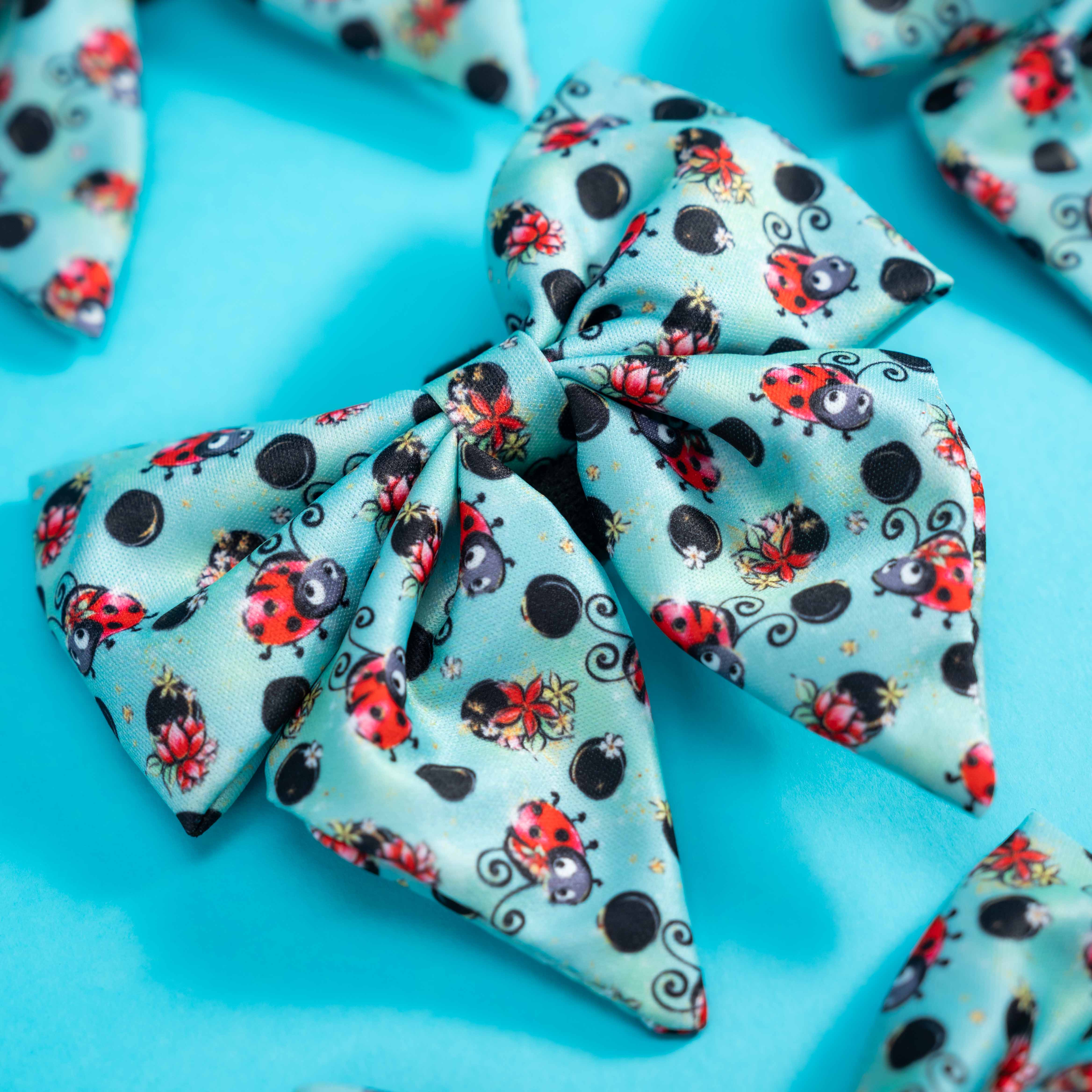 Cosy Winter LadyBird Sailor Dog Bow Tie