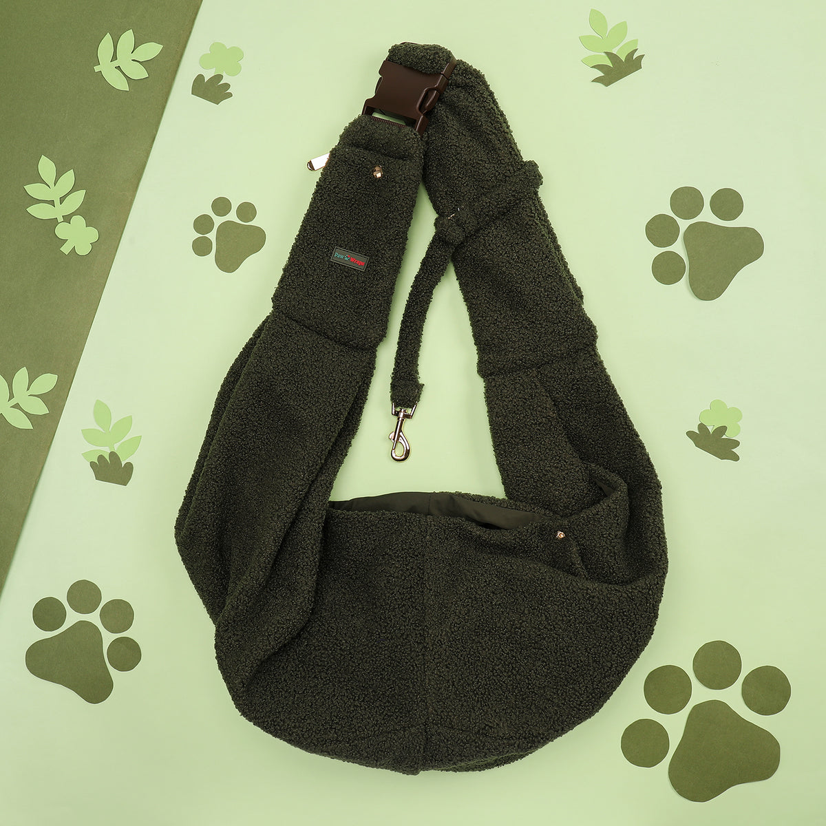 Paw Wraps Dog Puppy Sling Carrier Forest Teddy Fur Dog Puppy Sling