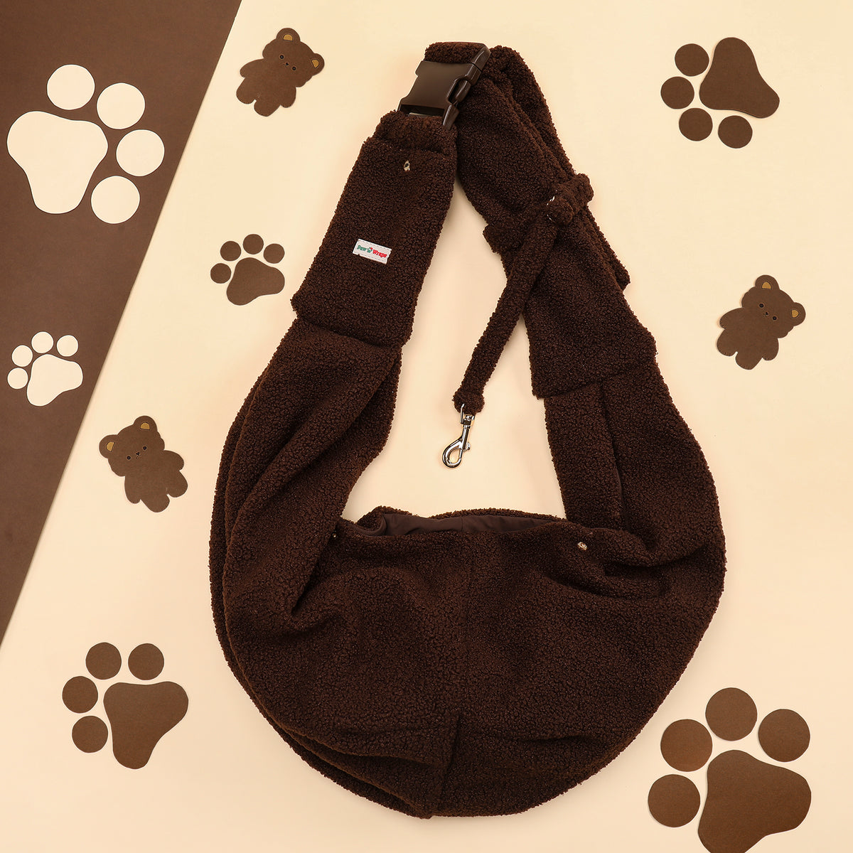 Paw Wraps Dog Puppy Sling Carrier Choco Teddy Puppy Dog Sling