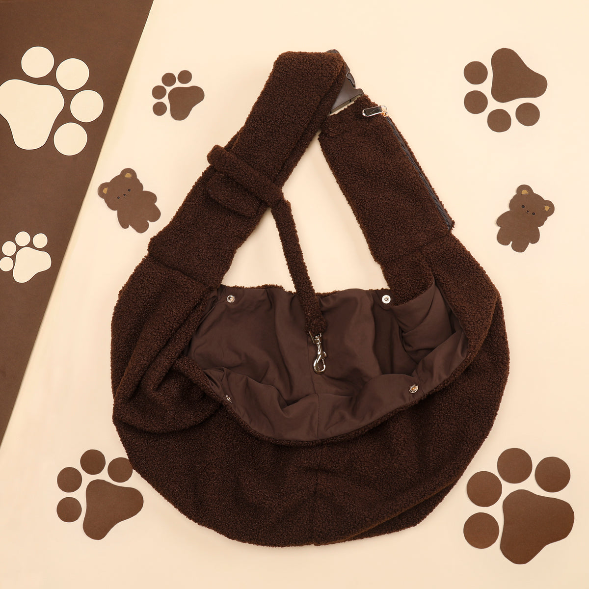 Paw Wraps Dog Puppy Sling Carrier Choco Teddy Puppy Dog Sling