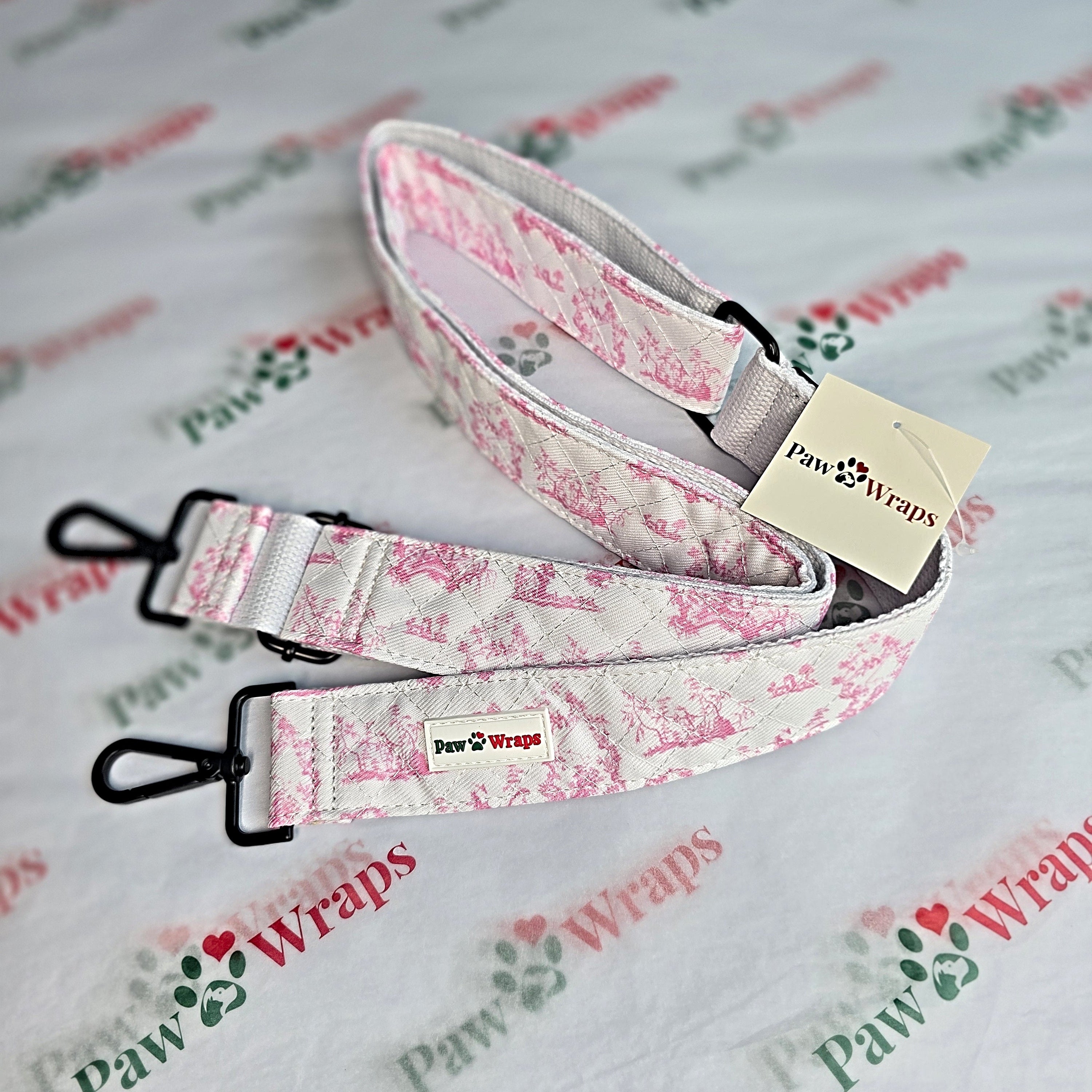 Toile de Jouy Pink Dog Walking Bag Strap