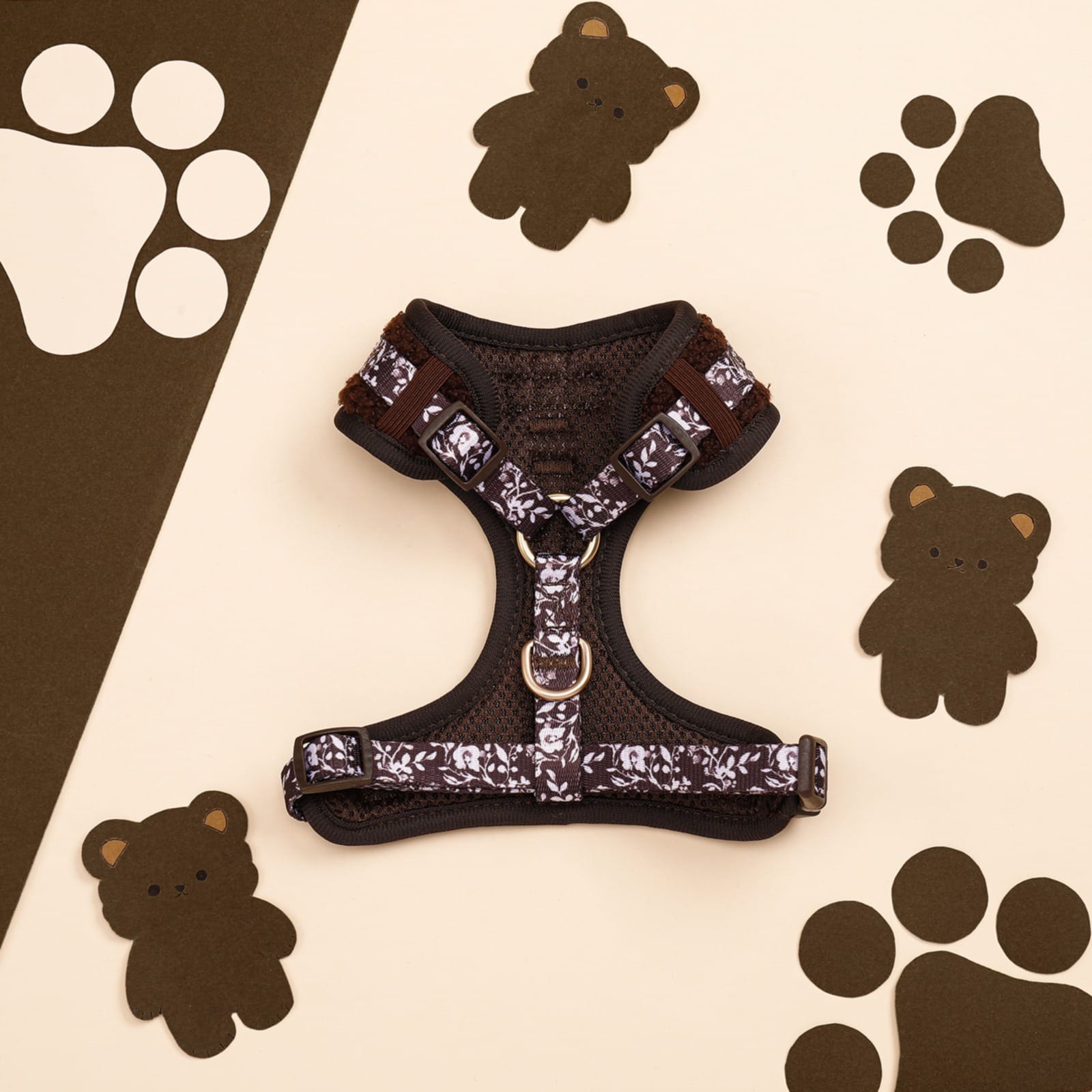 Paw Wraps Dog Harness Choco Teddy No Pull Dog Harness Rear View