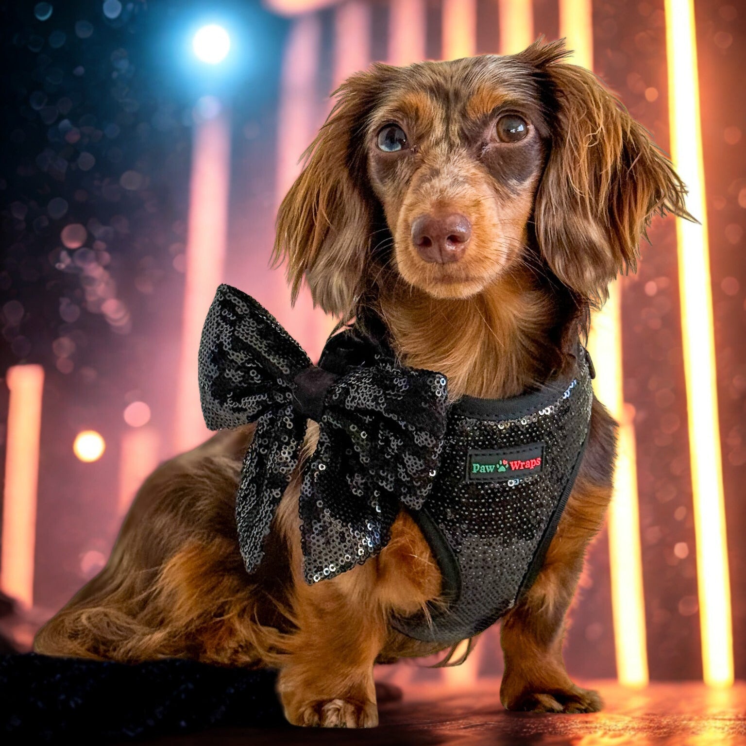 Paw Wraps Dog Harness Sparkly Sequins Celebration Adjustable Neck Dog Harness