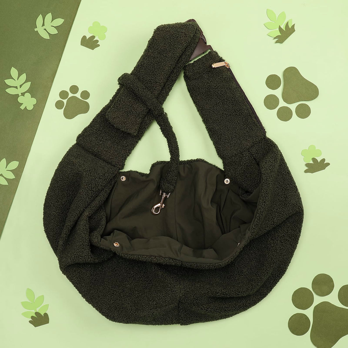Paw Wraps Dog Puppy Sling Carrier Forest Teddy Fur Dog Puppy Sling