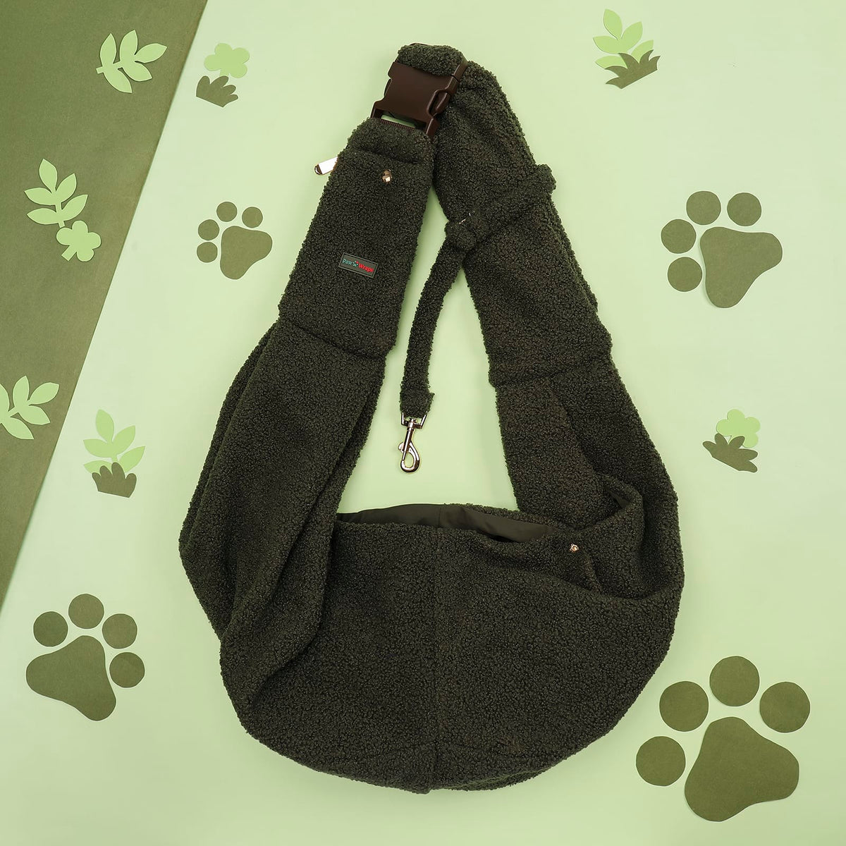 Paw Wraps Dog Puppy Sling Carrier Forest Teddy Fur Dog Puppy Sling